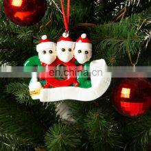 2020 New Design DIY Family Name Blessing Resin Snowman Christmas Tree Hanging Santa Christmas Ornament thumbnail-5
