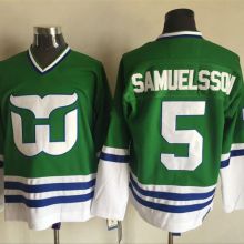 Hartford Whalers #5 Samuelsson Throwback Green Jersey