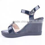 Mature Sexy Women Wholesale Shiny Upper Material High Heel Platform Wedge Sandals thumbnail-4