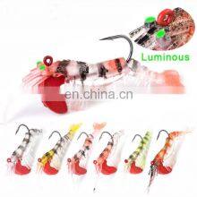 7cm 10cm Jig Head Worm Hook Glow Shrimps Fish Lures Saltwater Fishing Lure Lead Head Soft Plastic Lure thumbnail-3