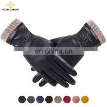Fashionable Genuine Sheepskin Leather Gloves For Men Winter Warm Comfortable Texting And Driving Leather Gloves thumbnail-2