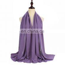 175*75cm Pearl Chiffon Scarf Pure Color Long Scarf Hijab Pure Color Shawl Malay Turban thumbnail-5