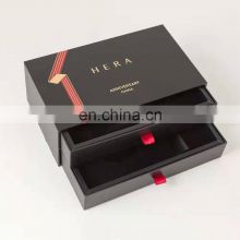 ECO friendly large black luxury gift boxes with double draw paper folding packaging