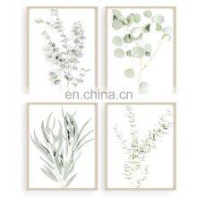Green Botanical Plant Wall Art Minimalist Painting Set of 4/6 Plant Wood Wall Decor Pictures 8