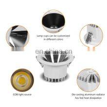 ALLWAY High Brightness Recessed Anti Glare Aluminum Dimmable Cob Down Light Led Downlights thumbnail-3
