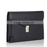 New York Men Black Smooth Leather Gusseted Portfolio Leather Business Bag Hand Bag thumbnail-2