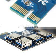 High-speed Pci-e 1 To 4 Riser Card Usb3.0 Converter Extender Pcie1x To 16x Slot Adapter thumbnail-2
