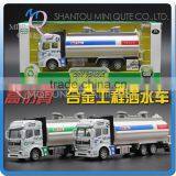 Mini Qute 1:32 Kid Die Cast Pull Back Alloy Watering Truck Vehicle Model Car Light Music Electronic Educational Toy NO.MQ 2211-3