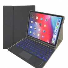 Apple IPad12.9.7 Inch Protective Case Bluetooth Keyboard 2017 Wonderful Touch Colorful Backlit Leather Pen Holder thumbnail-2