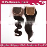 Hot sale straight virgin brazilian human hair lace closure bleached knots