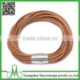 Genuine PU Leather Stainless Steel Magnetic Clasp Bracelets for Birthday Gift thumbnail-6