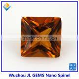 Synthetic Square Yellow Citrine Nano Spinel Stone for Luxury Jewelry Wax Setting thumbnail-2