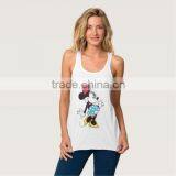 Hotsale White Cartoon Printing 100 Cotton Tank Top for Women thumbnail-1