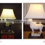 Chinese Antique White Cloth Table Lantern thumbnail-1