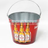 round metal ice bucket, metal beer cooler