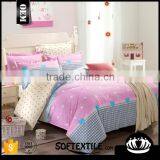 Hot selling high quality 100 cotton flower pattern cartoon bedding set cheap price Chinese bed cover kids bed cover