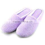 High Quality Plush Fabric Slipper for Hotel, Purple Color, Washable
