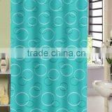 100% Polyester Green Bubbles Printed Shower Curtain for Hotel, Family, Waterproof Bath Curtain thumbnail-1
