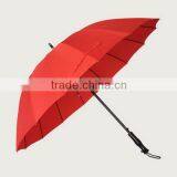 Red Color Single Canopy Straight Umbrella For Ladies