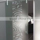 High Quality Tempered Sandblasted Glass Door With EN12150 Certification thumbnail-2