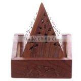 NAUTICAL ROSE WOOD PYRAMID SHAPE WOODEN INCENSE BURNER-HOME DECOR WOODEN INCENSE BURNER NWIB001 thumbnail-2
