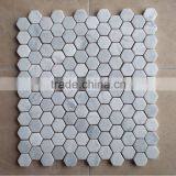 White Marble Mosaic Hexagon Tile thumbnail-2