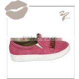 Spring and Autumn Rose Red Slip on Women Casual Shoes thumbnail-1
