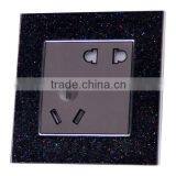 New Arrive Crystal PC Panel 3 Pin and 2 Pin Wall Socket for Home Hotel Office Use thumbnail-2