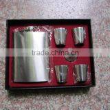 8oz Sanding Hip Flask With Small Funnel and 4pcs Cup in Gift Paper Box thumbnail-1