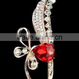 Special Design New Decorative Butterfly Rhinestone Red Brooch J032863F02