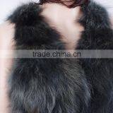 Women Fashion Stylish Raccoon Fur Gilet Raccoon Patch Fur Waistcoat KZ150117 thumbnail-4