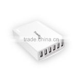 Patent Design Hot selling 60W 12A 6 Ports Travel AC Adapter smart elctric scooter wall USB Charger for Samsung galaxy