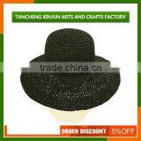 2016 Black Trendy Beach Straw Hat