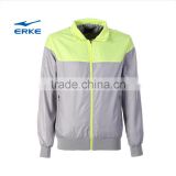 ERKE brand full zip polo collar without hoode grey blue black mens sports jacket