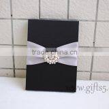 Graceful Black Silk Wedding Packaging Box for Invitation Cards thumbnail-6