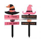 Wooden Halloween Yard Stake ,halloween's Garden Wooden Witch Stake Decoration thumbnail-1