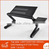 Folding portable adjustable aluminum laptop floor stand