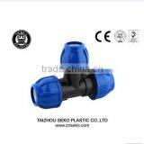 Top Supplier PN16 pp Compression Fittings Plastic Fluid Quick Pipe Equal Tee