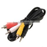 50" 3.5mm Stereo to 3 RCA Male Plug Stereo Audio Extension Cable Adapter