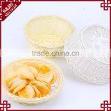 S&D Stronger Durable Poly Rattan Small Wick Washable Storage Fruit Basket Plastic Bread Basket thumbnail-2