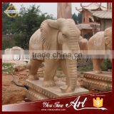 Outdoor Garden Decoration Life Size Natural Marble Elephant Sculpture thumbnail-2