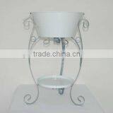 Morden Metal Enamelware Ice Tray Bucket With Iron Shelf Cooler Whit Holders thumbnail-1
