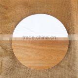 Round Stunning Marble Cheese Board With Wood thumbnail-4
