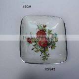 Enamel Painted Bowl With Floral Patterns in Square Shape Made in Cast Aluminium Available in Other Shapes and Patterns
