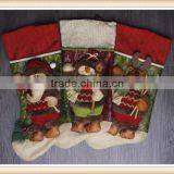 3pcs/Set Christmas Decoration Stocking Santa Claus Socks Candy Bag Children Gift thumbnail-1