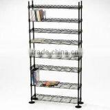 8-Tier Media Rack Black thumbnail-1