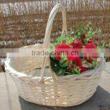 Woven Handle Round Rattan Flower Basket thumbnail-6