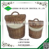 Bulk cheap wicker storage hanging wall basket with lid