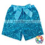 Wholesale Boutique Kids Girl Clothes Orange Sequin Cotton Ribbon Bow Sequin Shorts Baby Summer Shorts thumbnail-6