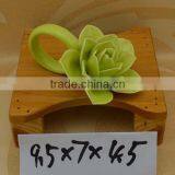 Hand Painted Ceramic Napkin Ring With Flower Design thumbnail-1